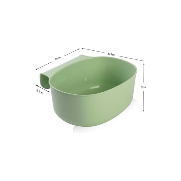 2x soptunna för arbetsbänk - kan hängas - plastbehållare köksavfall 26 x 18 x 9 cm - korgar