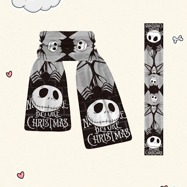 Scarf Skull Tong Anime Myk Plysj Skjerf Herre Vår og Vinter Varm, Komfortabel, Moteriktig og Søt Unisex Skjerf