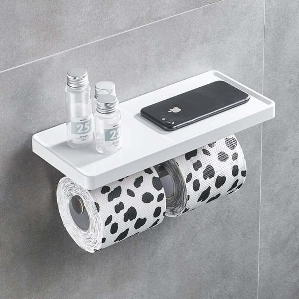 Toiletpapirholder, vægmonteret, hvid