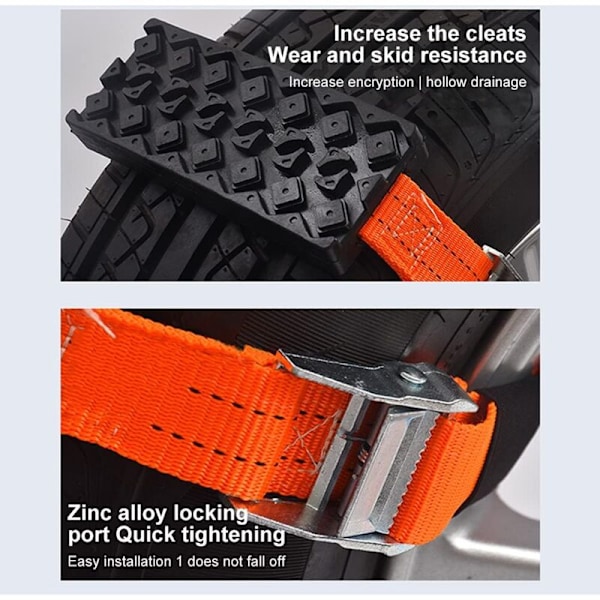 Traction teppe for bobiler, starthjelp, for bil, lastebil, SUV (17,5 x 8 cm)