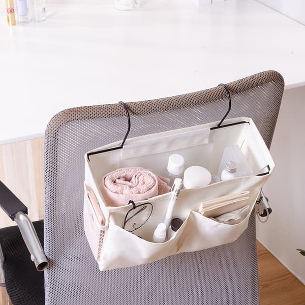 Dormitory Supplies Bunk Bed Storage Basket Bag with Metal Hook Student Bedside Storage Rack