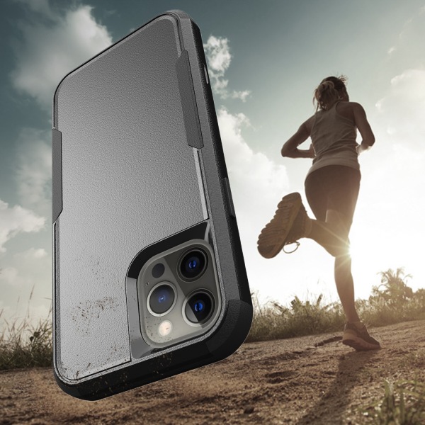 iPhone 15 Pro MAX (vain) Commuter Series -kotelo, musta, ohut ja kestävä, taskuun sopiva, porttisuojalla
