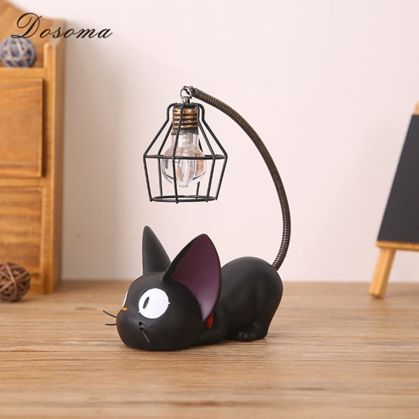 Resin Animal Cat Night Light, Ornaments Decoration Gift Small Cat Nursery Lamp Breathing LED Night Light