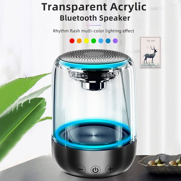 C7 Bärbar Trådlös Stereo Bass Bluetooth-högtalare Färg LED Ljus Högtalare
