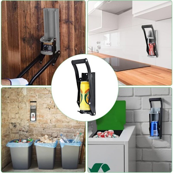 Burkpress, 47 cl komprimerare för burkar, 500 ml burkkross, burkkross & integrerad flaskburk, läskburkkomprimerare/ölburk (Bl