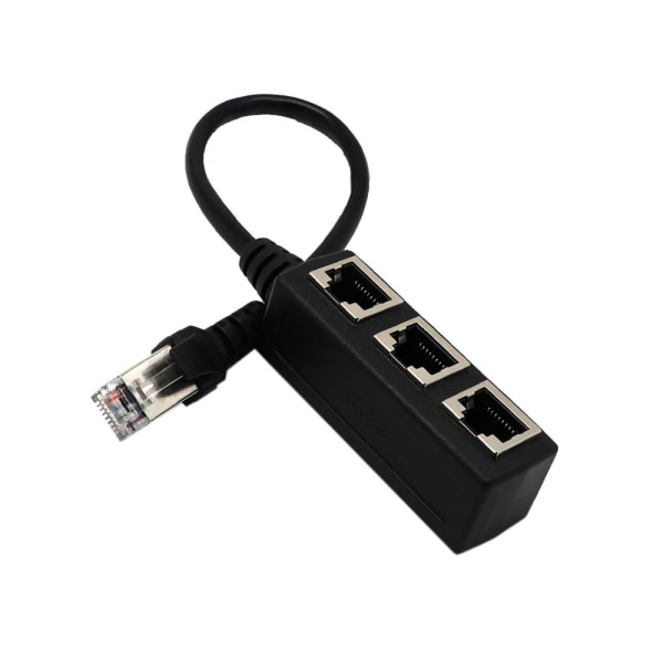 RJ45 Ethernet-jakokaapeli, Ethernet LAN -verkon laajennuskaapelin sovitin RJ45-urosjakaja 3 naarasliittimellä Super Cat5 Ethernet -ohjaimelle
