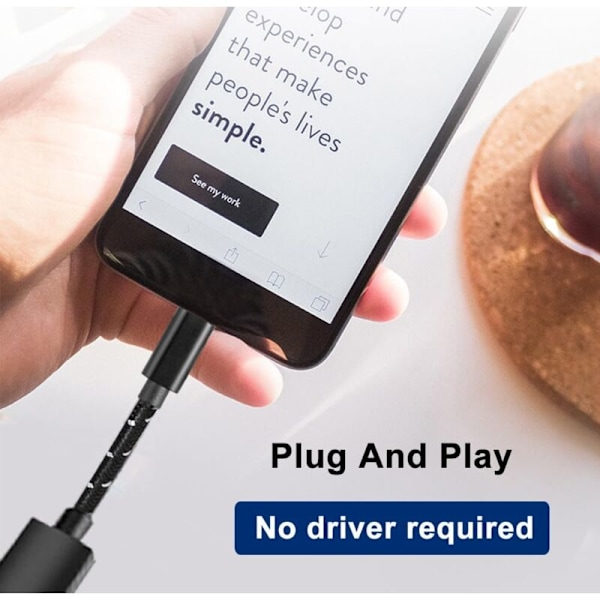 USB C till USB Adapter [2-pack], USB Typ C Hane till USB A Hona OTG-kabel, Kompatibel med iPhone 16/15 Pro Max, iPad Pro, MacBook Pro/Air, Samsung Gal