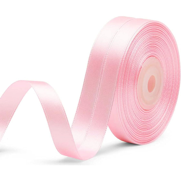 2 rullar 92 M satinband bredd 2 cm - Dekoration för blommor, presenter, bröllop, fester. (Bredd 2 cm, Rosa)