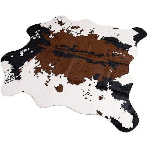 Komatryckt Fuskpälsmatta, 140 x 160 cm, Söt Djurmönstrad Fuskpälsmatta för Heminredning, Under Soffbord, Cowboy-tema Barnrum