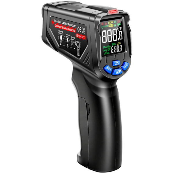 Th06 -20 ℃ / -4 ℉ 1382 ℉ Termometer med omvänd skärm infraröd lasertermometer går 0.1 1.00 Justerbart industriellt sensorinstrumentverktyg