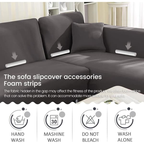 3-sits Sofföverdrag med Stretch Armstöd - Sofföverdrag för Vardagsrum Sovrum - GRÅ - 235-300cm