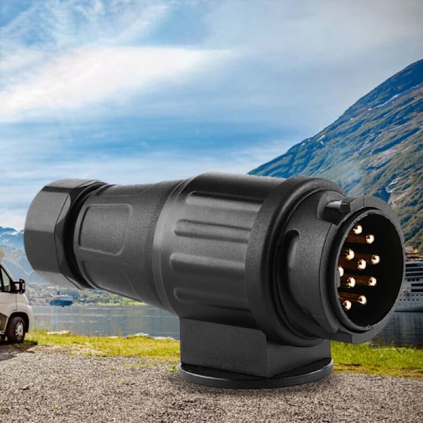 13-polet stik, 12 V 13 poler campingvogn trailer elektrisk ledningsnet stik adapter træk indtag
