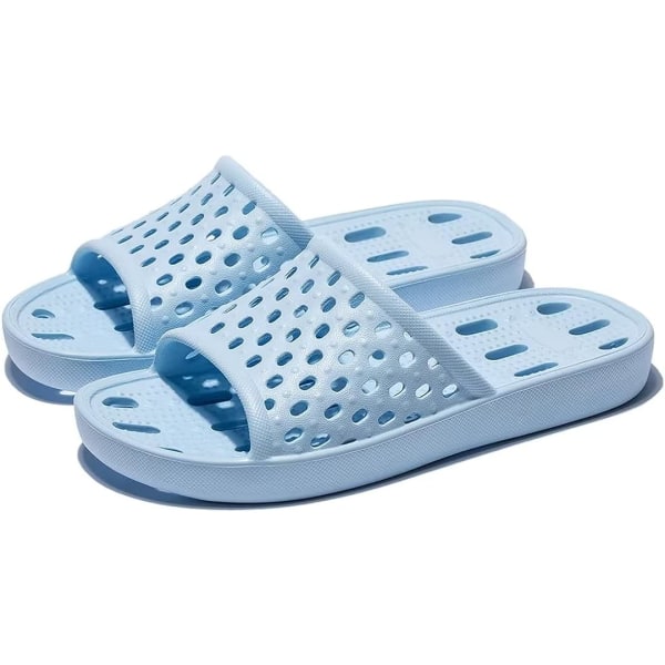 Duschtofflor för kvinnor, badtofflor, lätta och bekväma, badtofflor för simbassäng och strand, halkfria duschtofflor med hål för dusch, multifunktionella