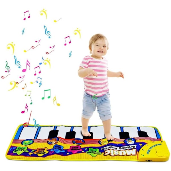 Klaverspillemåtte, klavertæppe til børn, musikalsk tæppe, keyboardtæppe til babyer, berøringsdansetæppe til småbørn