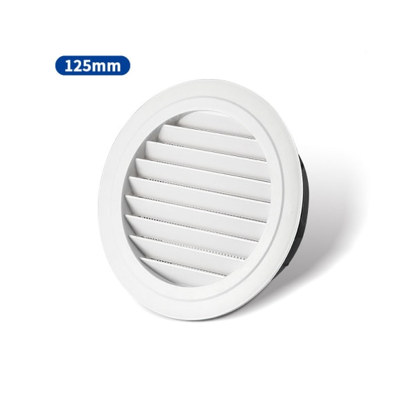1 STK (125 mm) Ventilasjonsgitter med luftuttak for myggnetting