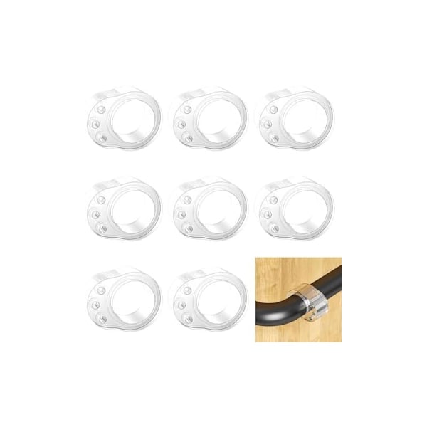 Sett med 8 dørhåndtakbeskyttelser, PVC dørhåndtak transparent antikollisjonsmatte, støtfangerring, dørhåndtakbeskytter for å beskytte vegger, dører, vind