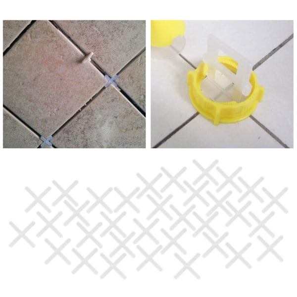 2000 kpl, keraamisten laattojen ristit, uudelleenkäytettävä tasausjärjestelmä putkimiehelle 2 mm / 2,5 mm.