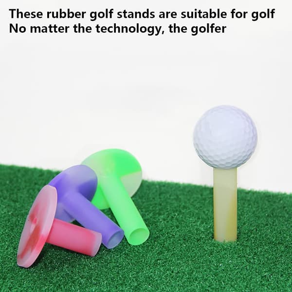 Set med 3 hållbara golftee i gummi för golfträning, gula