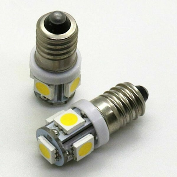 LED-lamput E10 9 V Valkoinen kylmä 5smd 0,5 W (kylmä valkoinen, 9 V) 10 kpl