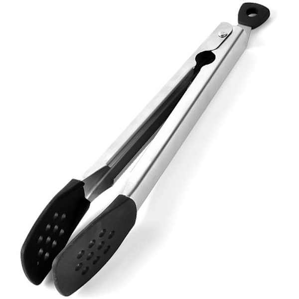 304 Rostfritt Stål Non-Stick Steak Tång (Svart)