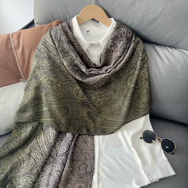 Dam höst och vinter gradient cashew print sjal