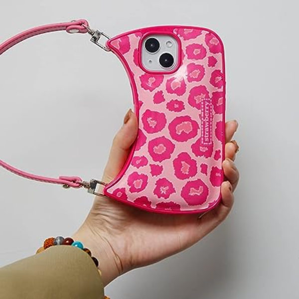 Rött ros telefonfodral för iPhone 12 Pro, lyxigt stöttåligt rosa leopardmönstrat skydd för kvinnor och flickor