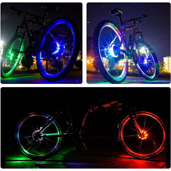 Päivitä pyörän navan valo, 7 LED 9 väriä 18 kuvaa Vedenpitävä USB-ladattava LED-pyörän pyörän valot Puolavalo valokoristeluun Pyörän valo Ac