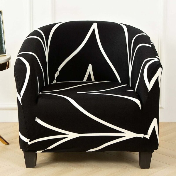Cabriolet lenestoltrekk geometrisk mønster trykk sofa trekk relax klubb badekar stol stretch lenestoltrekk polyester，T-Audace