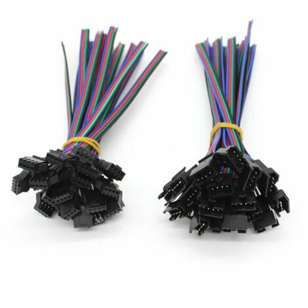 20 par 4-stifts SM JST-kabel, hane till hona EL-kabel LED-remsanslutning
