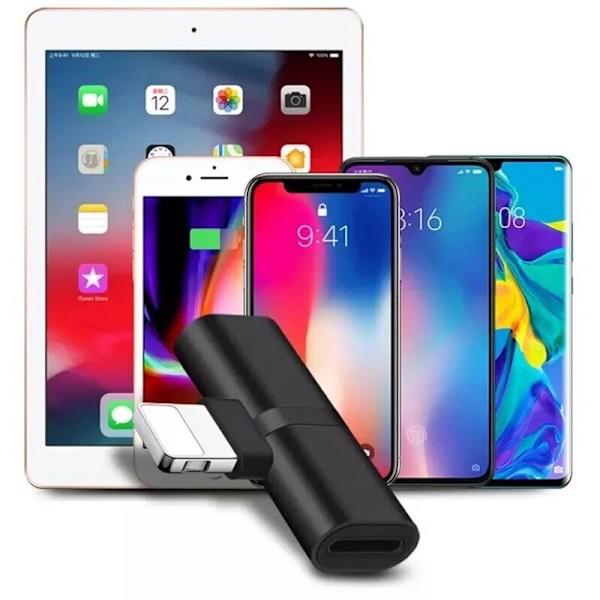 Lightning Lightning SPLITTER ADAID LJUD PURTION STRÖM Strömomvandlare Laddkabel Hjälm Ta Ljudadapter iPhone 6 7 8 x XR XS 11 12 13 mini pro