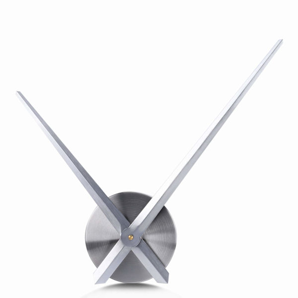 Stor väggklocka 31,5 cm enkel silver utan nummer ramfri DIY klockrörelsemekanism med långa visare