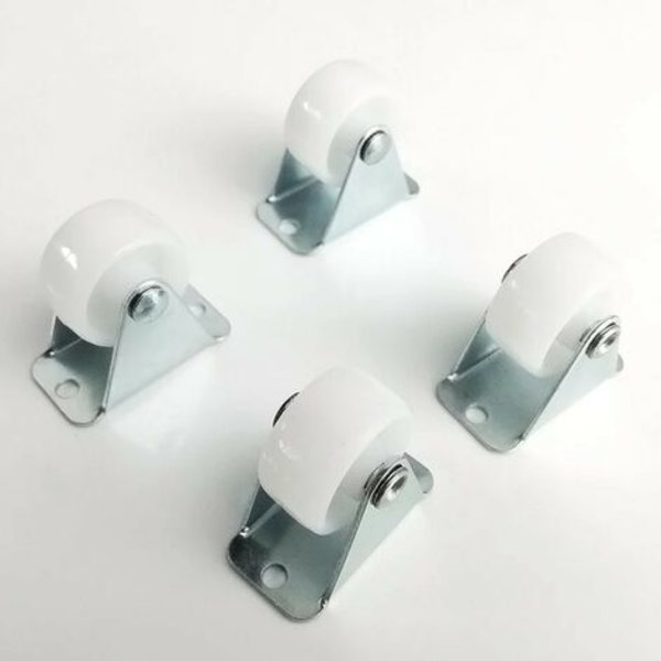Set med 4 st vridbara hjul, tysta hjul, PVC-hjul, industrihjul, platta hjul för rotering 50 mm
