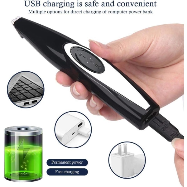 Elektrisk husdjurstrimmer USB uppladdningsbar sladdlös liten hårtrimmer