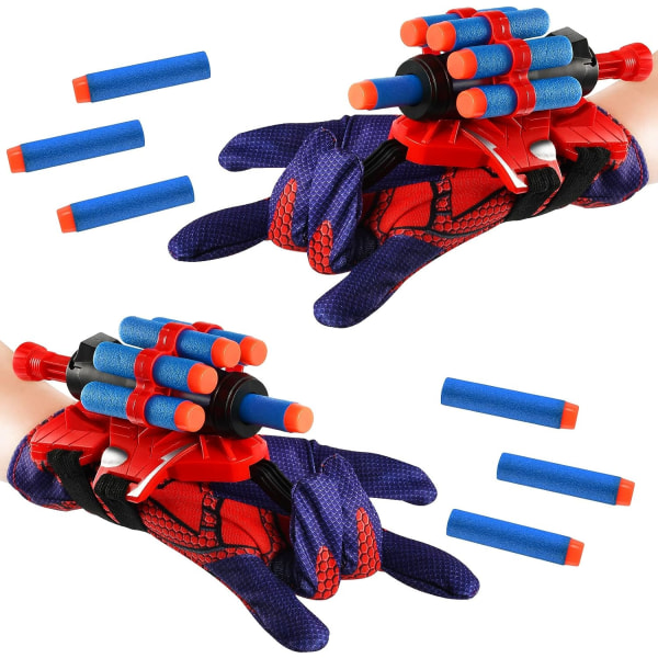 2 Sæt Spiderman Launcher Handsker, Børne Plastic Cosplay Glove Hero