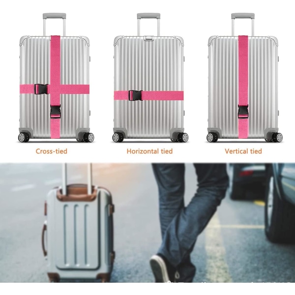 2-delers bagasjekoffertbelte, justerbare bagasjestropper, med B