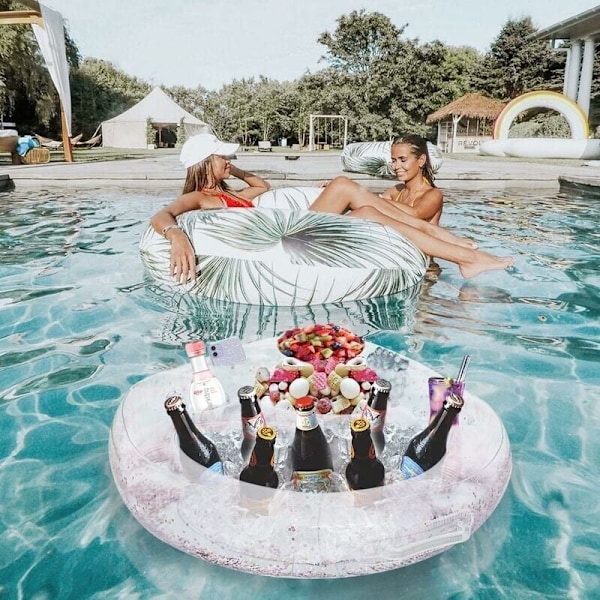 Glas Glas Glas Oppustelig Pool Flydende Pool med 8 huller, Oppustelig Drikke Drikke Flydende Svømmepool, Flydende Pool & Spa Flydende Fest,