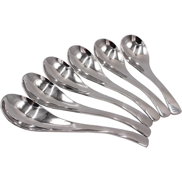 Sett med 6-6,7 x 1,8 tommer funksjonelle tunge rustfrie stålsupper med moderne utseende utmerket form (6)