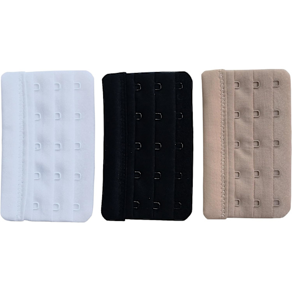 3-pak bløde og komfortable bh-forlængere med 5 kroge, 5,9 cm x 9,4 cm