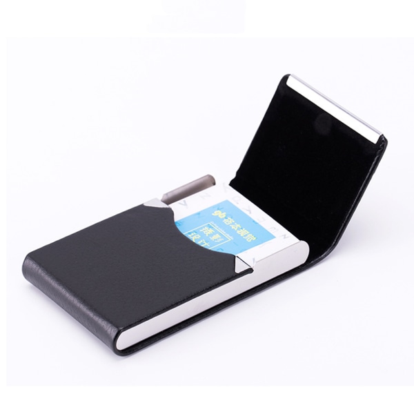 Business Card Holder in Stainless Steel and Synthetic Leather for Men and Women with Magnetic Closure, Visiting Card Holder / Car