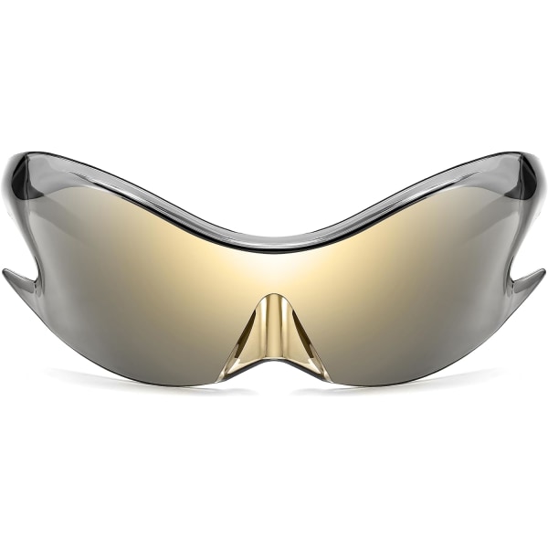 Futuristic Sunglasses, Fashion Alien Y2K Wrap Around for Women Men