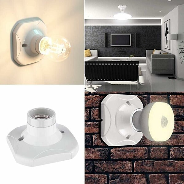 Sisäseinävalaisin E27 kierrekattovalaisin, AC 230V, E27 LED-polttimon kanta, muovipohja E27 Atelier autotallin kattopohja, 4 kpl