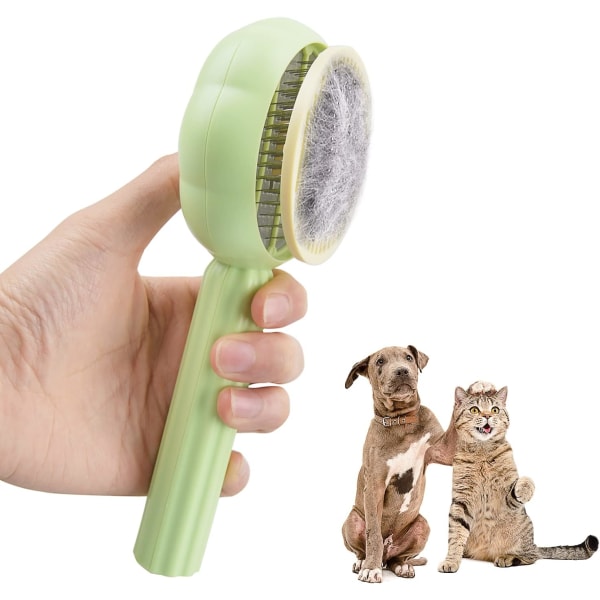 Solrosformad kattborste hundborste (grön) husdjursborste, husdjursborste