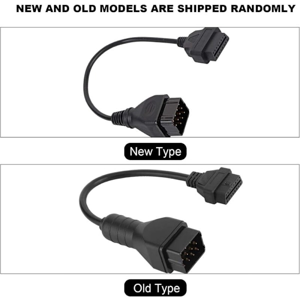 Diagnostikadapter, diagnostikkabel OBD2-kontakt 12-stiftsadapter 16 stift Förlängning biltillbehör för Ren-Ault