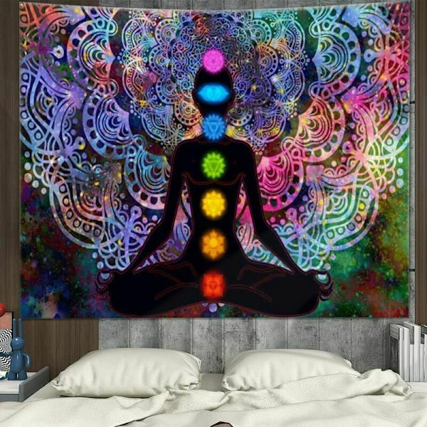 Väggbonad, Mandala väggbonad, meditationsbonad, färgglad mandala väggbonad, mandala yoga väggbonad, med installationskit, för sovrum, vardagsrum