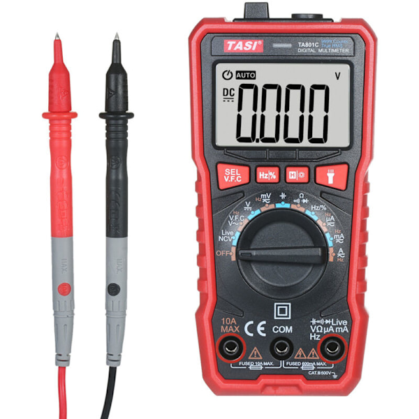 TA801C Digitalt multimeter Professionel tester True RMS Multimeter Auto Range Mini Multifunktionel Tester OHM NCV Voltmeter