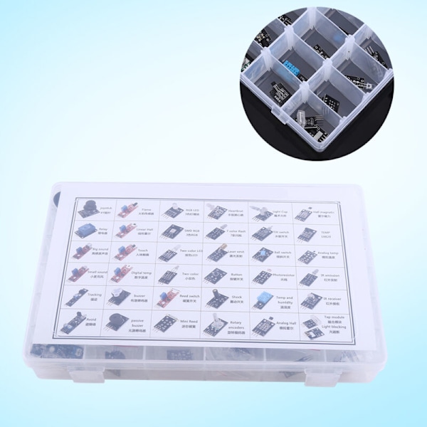 Sett med ultimate 37-i-1 sensormoduler for MCU-utdanning med boks