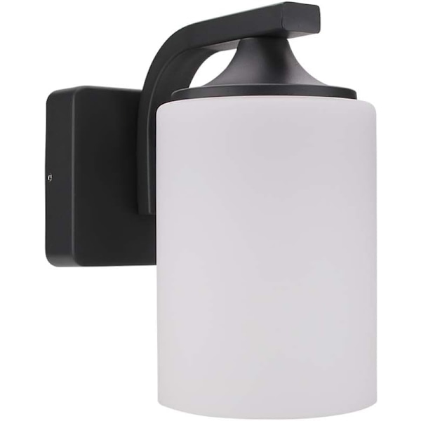 Utomhusvägglampa, Antracitgrå Aluminium E27 Glaslykta Utomhusbelysning, IP44 Vattentät Utomhusvägglampa för Trädgård, Gräsmatta, Patio, Bal