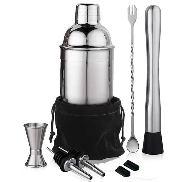 Glass Cocktail Shaker, Cocktail Mixer, Rustfritt stål tilbehør,