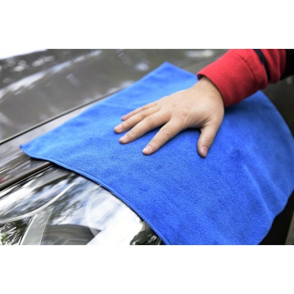 10 kpl kiillotusliina autonpesuun, 30 cm x 30 cm, sininen, mikrokuituinen autoliina, sopii kotiin, keittiöön ja autoon