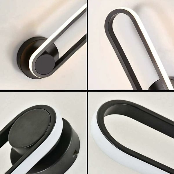 12W Innendørs LED-vegglampe, dimbar vegglampe 330° roterbar moderne designbelysning for soverom hjem korridor stue trapp [Energi